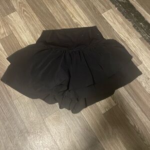 aerie Black Layered Ruffle Skort
